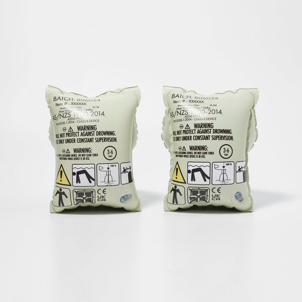 Sunnylife Kids Inflatable Arm Bands Cookie The Croc Light Khaki