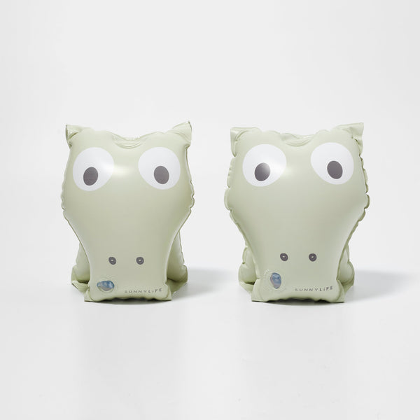 Sunnylife Kids Inflatable Arm Bands Cookie The Croc Light Khaki