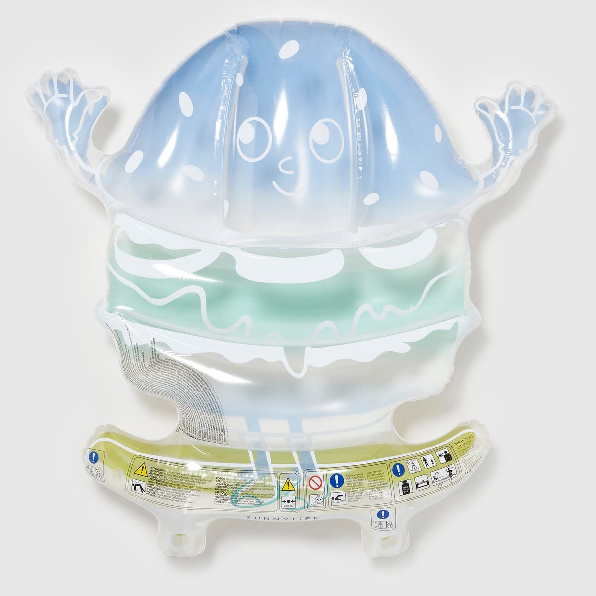 SUNNYLIFE Kids Lie-On Float Burger Boy The Sea Kids Blue-Lime