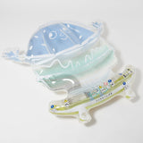SUNNYLIFE Kids Lie-On Float Burger Boy The Sea Kids Blue-Lime