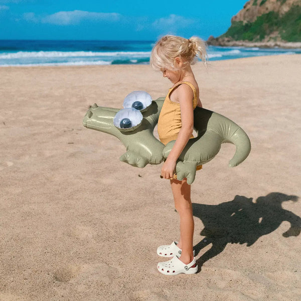 SUNNYLIFE Kids Tube Pool Ring Cookie the Croc - Khaki