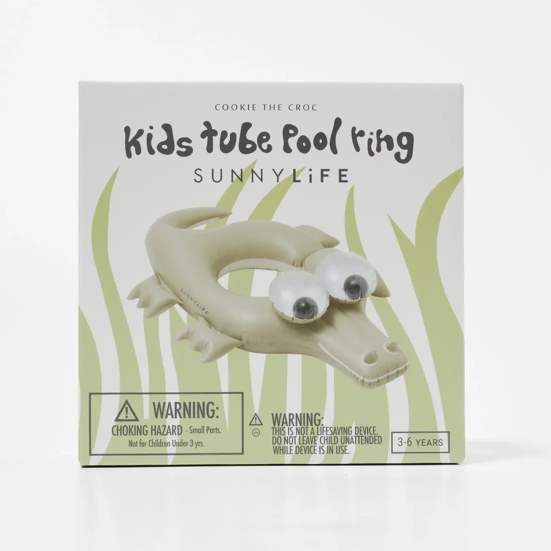 SUNNYLIFE Kids Tube Pool Ring Cookie the Croc - Khaki