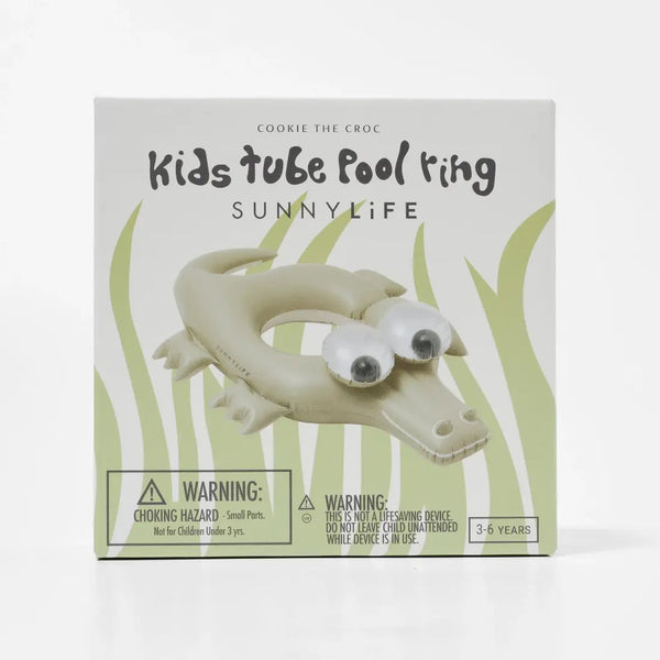 SUNNYLIFEKids Tube Pool Ring Cookie the Croc Khaki