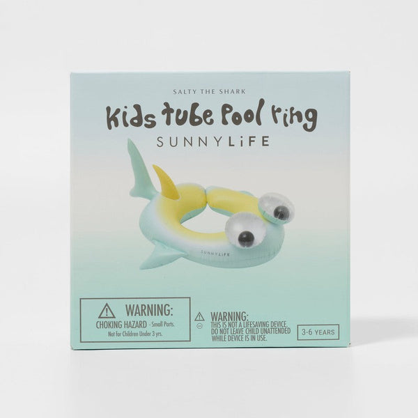 SUNNYLIFE Kids Tube Pool Ring Salty the Shark Multi
