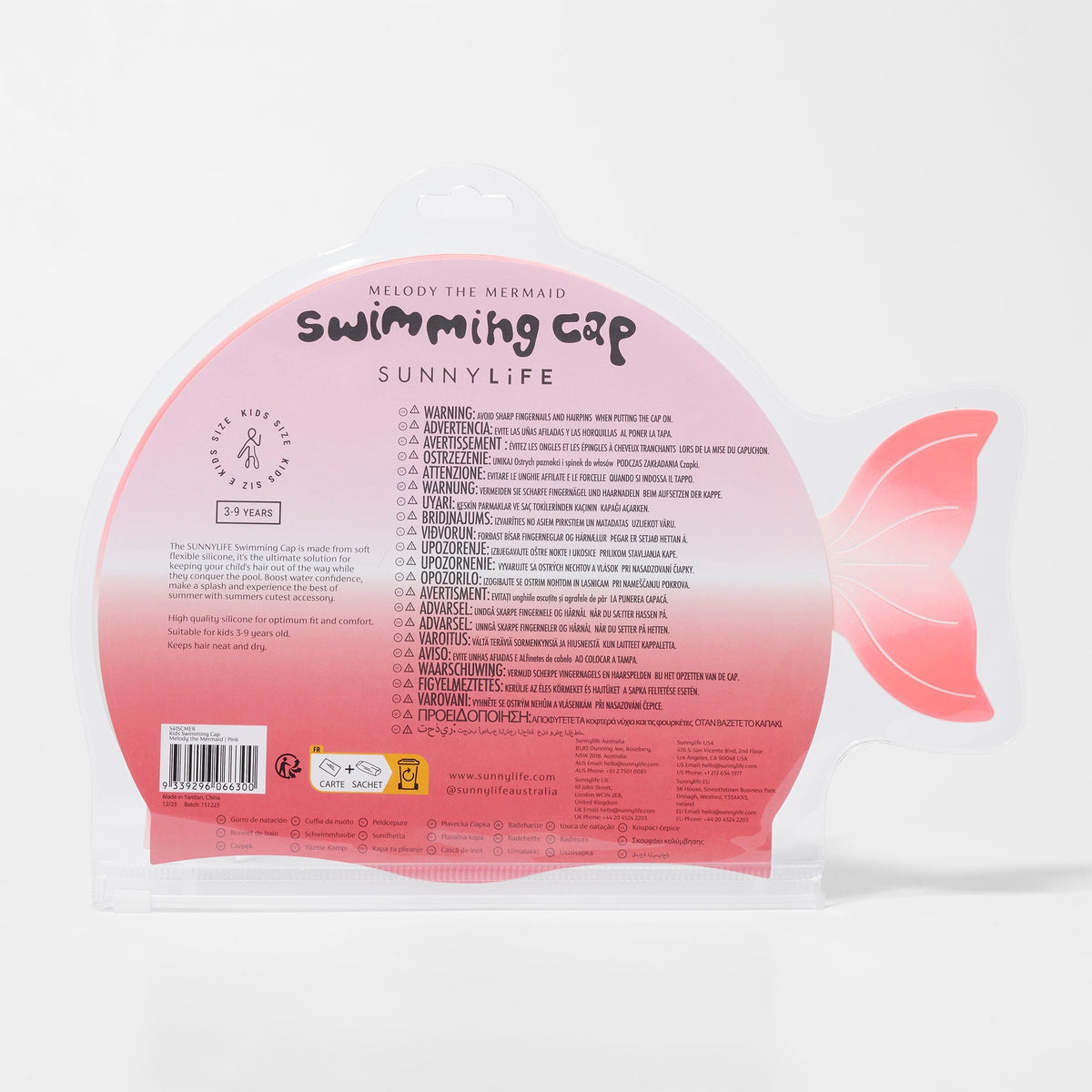 SUNNYLIFE Kids Swimming Cap Melody the Mermaid - Pink