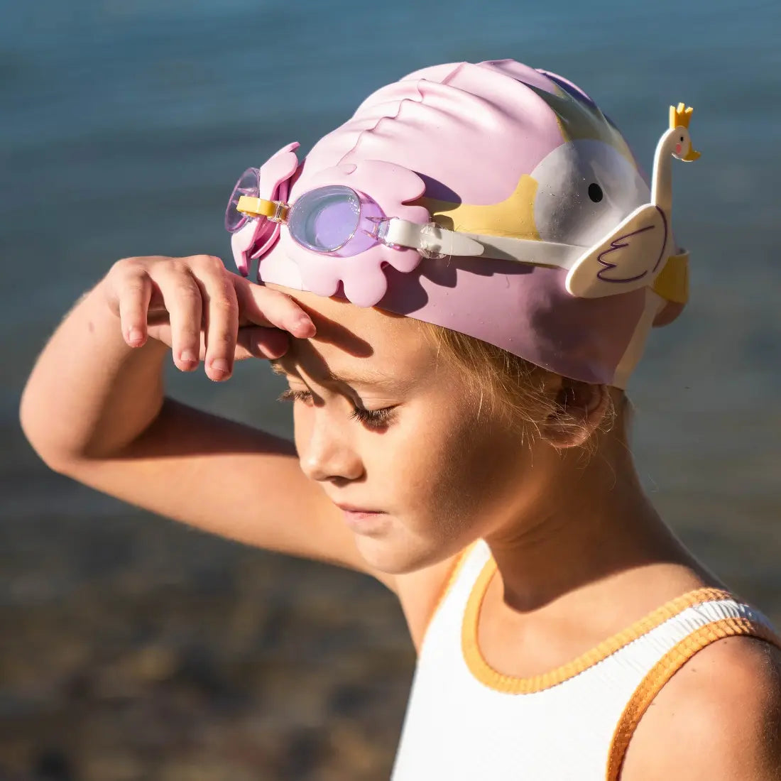 SUNNYLIFE Kids Swim Goggles Princess Swan Multi