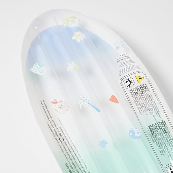 SUNNYLIFE Kids Skateboard Float The Sea Kids Blue-Lime