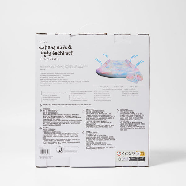 SUNNYLIFE Slip, Slide and Body Board Set Tie Dye Multi