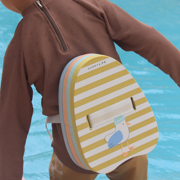 SUNNYLIFE Bubble Back Float Sid the Seagull - Mustard Stripe