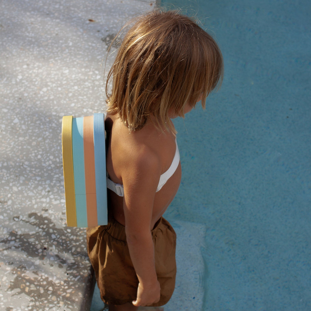 SUNNYLIFE Bubble Back Float Sid the Seagull - Mustard Stripe