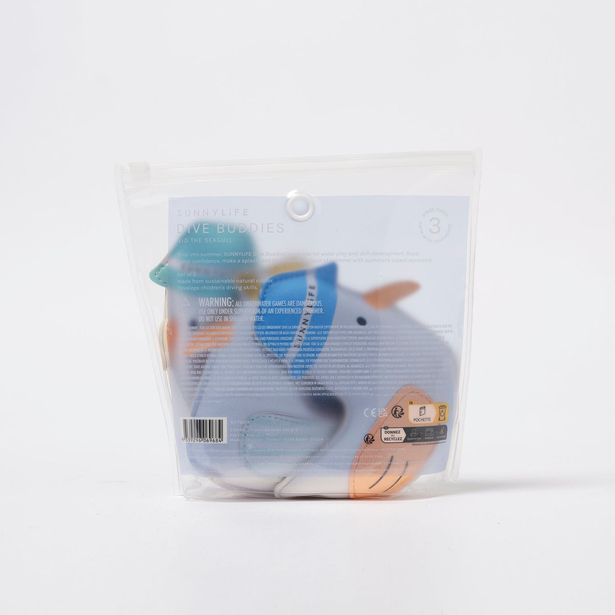 SUNNYLIFE Dive Buddies Sid The Seagull Set of 3 - Multi