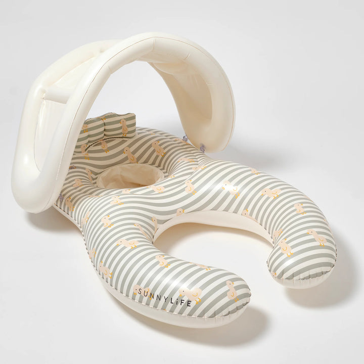 SUNNYLIFE Float Together Baby Seat - Duck Sage Stripe