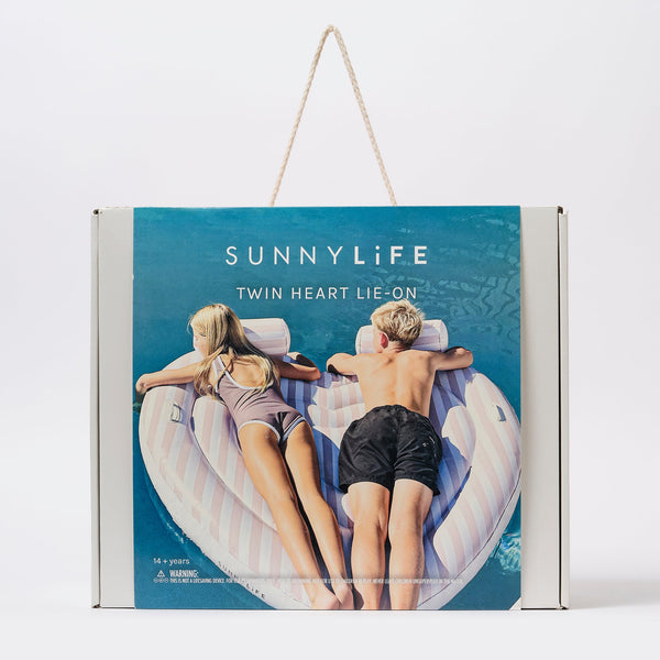 SUNNYLIFE Pool Float Lie On Twin - Pink Heart