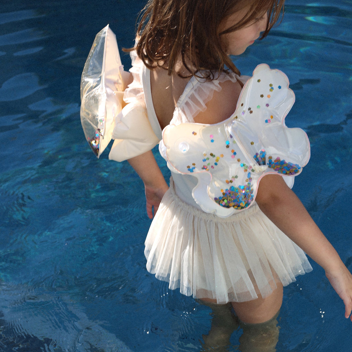 SUNNYLIFE Kids Inflatable Arm Bands - Cotton Candy Glitter