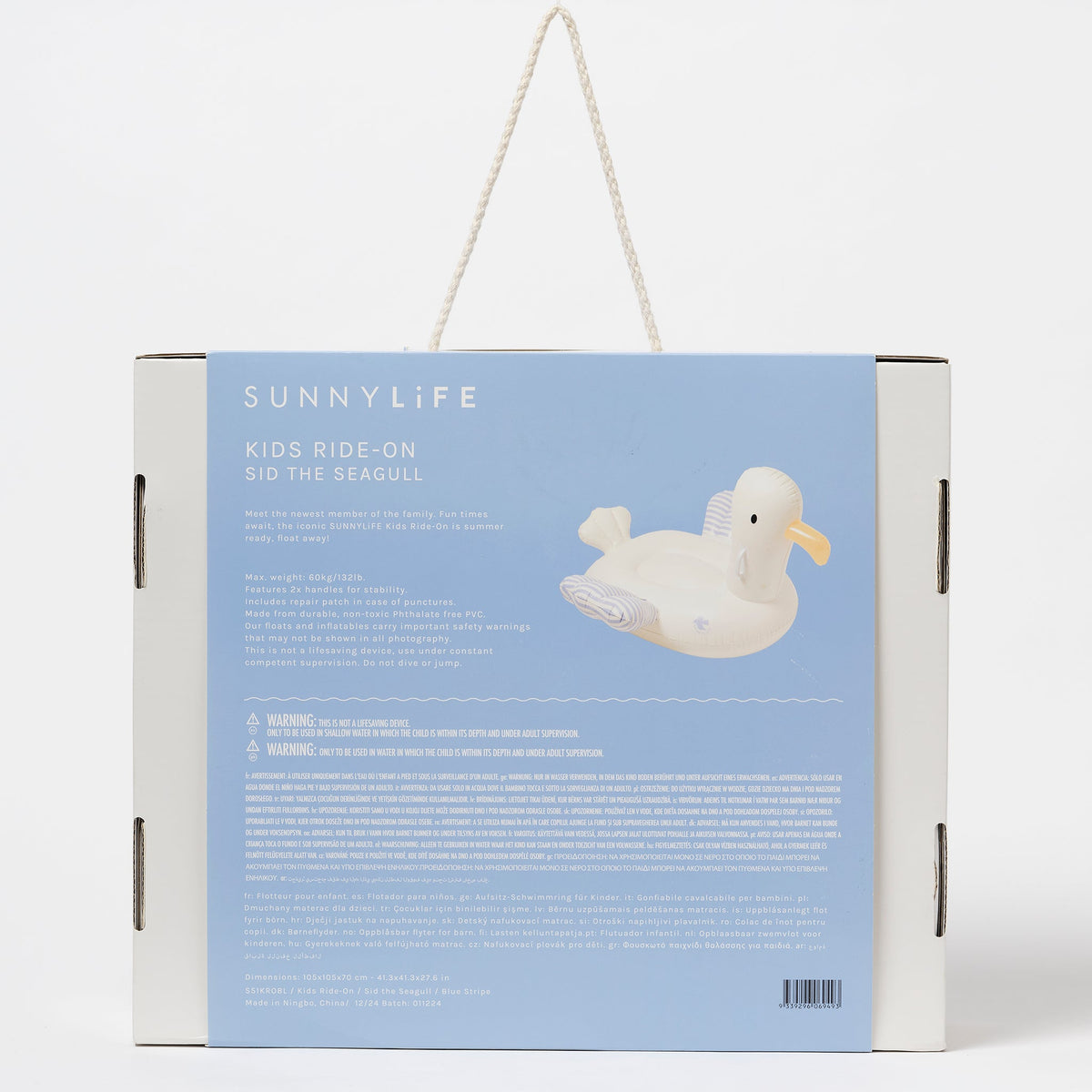 SUNNYLIFE Kids Ride On Float Sid The Seagull - Blue