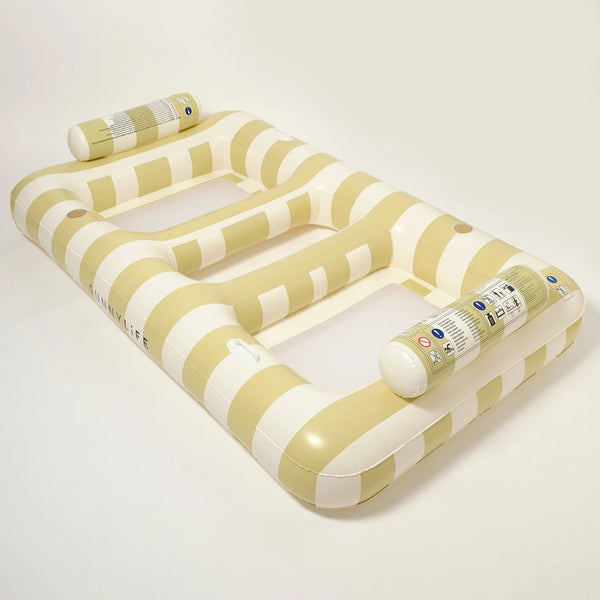 SUNNYLIFE Pool Float Lie On Twin -Hammock Casa Sand Stripe