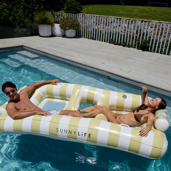 SUNNYLIFE Pool Float Lie On Twin -Hammock Casa Sand Stripe