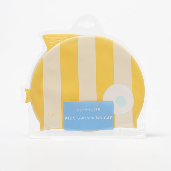 SUNNYLIFE - Swimming Cap Finn the Fish Mustard Stripe
