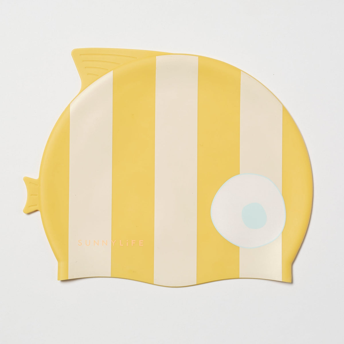 SUNNYLIFE Kids Swimming Cap Finn the Fish - Mustard Stripe