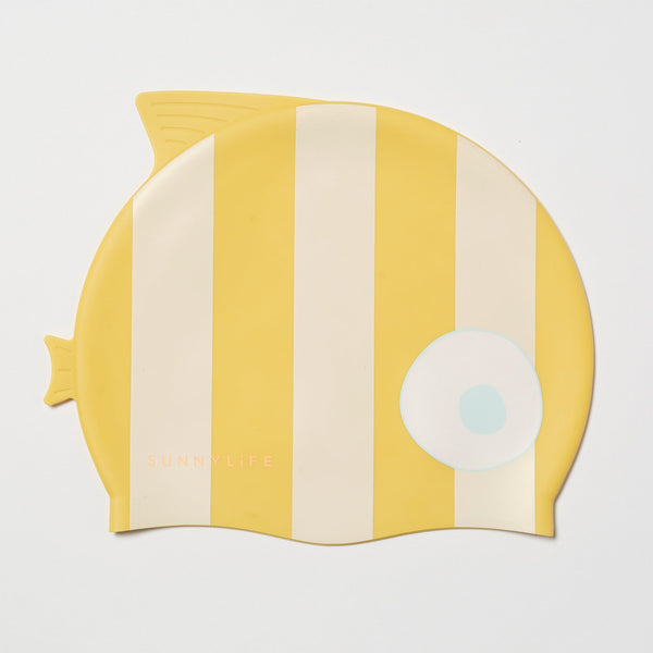 SUNNYLIFE - Swimming Cap Finn the Fish Mustard Stripe