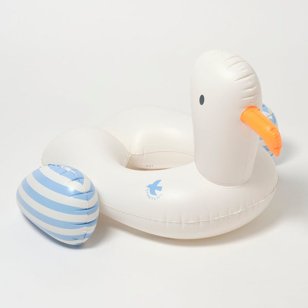 SUNNYLIFE Kids Tube Pool Ring Sid The Seagull- Blue