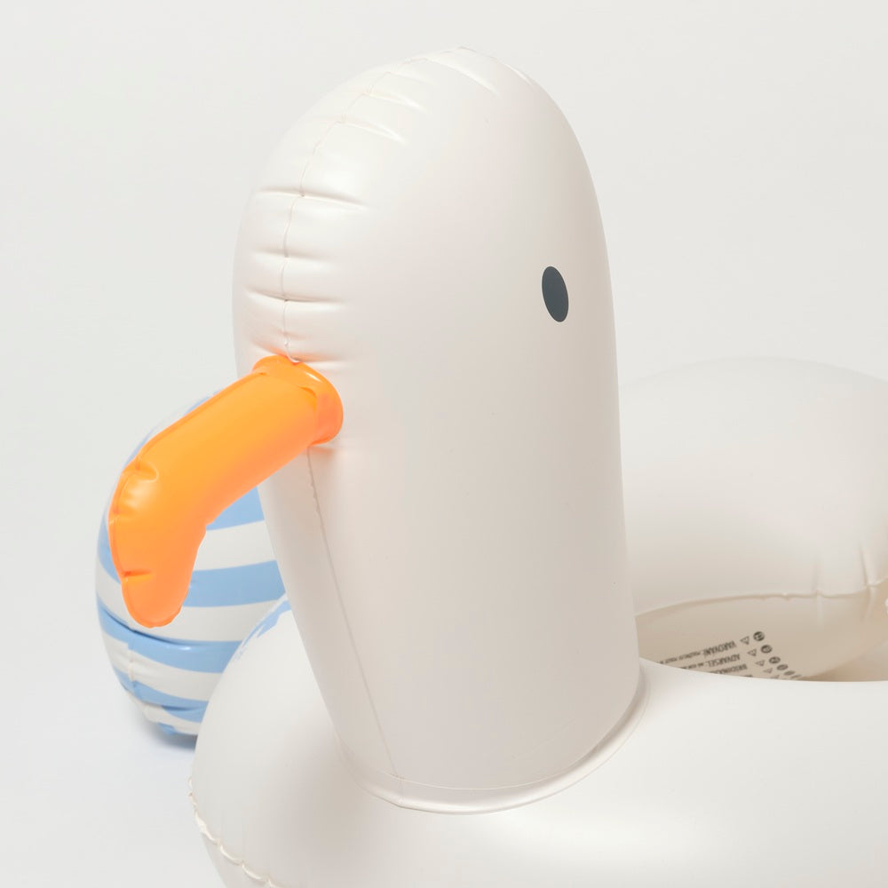 SUNNYLIFE Kids Tube Pool Ring Sid The Seagull- Blue
