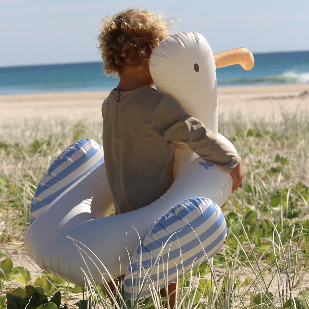 SUNNYLIFE Kids Tube Pool Ring Sid The Seagull- Blue