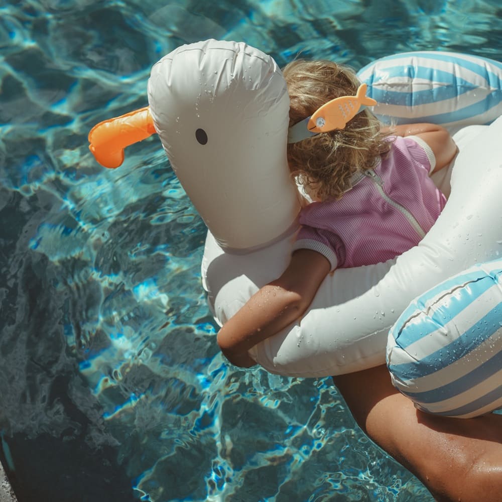 SUNNYLIFE Kids Tube Pool Ring Sid The Seagull- Blue