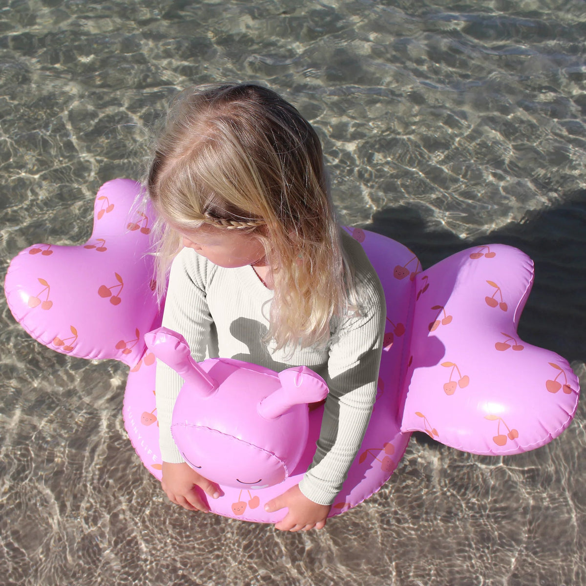 SUNNYLIFE Kids Tube Pool Ring Cotton Candy - Cherry