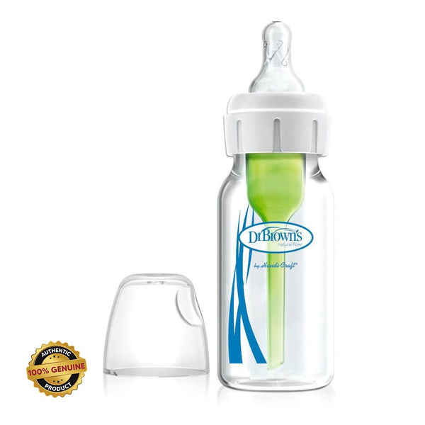 Dr Browns Glass Feeding Bottle Narrow Neck Options+ Anti Colic 4Oz 120Ml