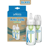 Dr. Brown’s Anti-Colic Options+ Narrow Glass Baby Bottle 120ml 2-Pack Clear