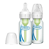 Dr. Brown’s Anti-Colic Options+ Narrow Glass Baby Bottle 120ml 2-Pack Clear
