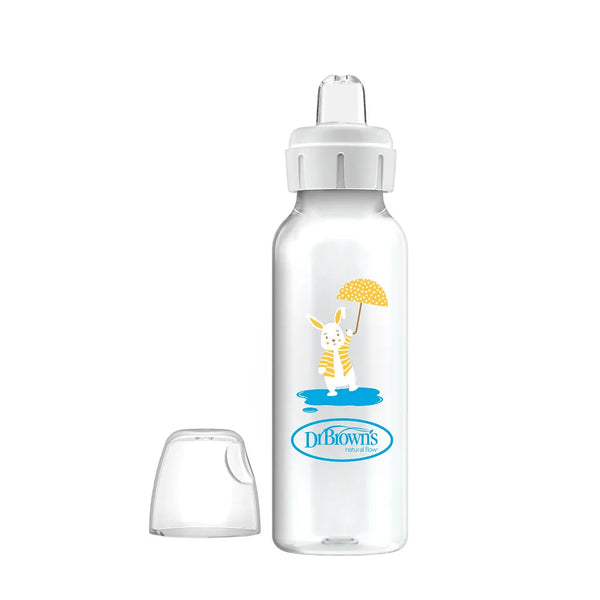 Dr. Brown’s Milestones Narrow Sippy Bottle, 8oz/250mL, 6m+ - Bunny