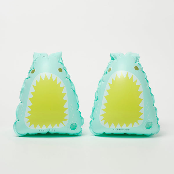 Sunnylife Salty The Shark Kids Float Bands Aqua