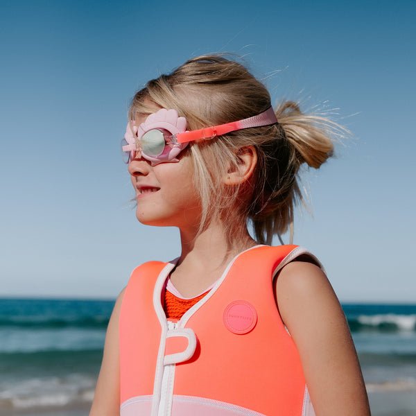 SUNNYLIFE Mini Swim Goggles Melody the Mermaid Neon Strawberry