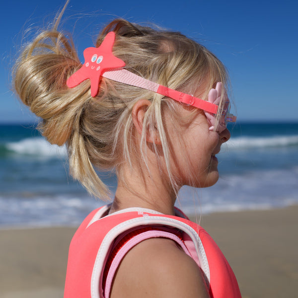 SUNNYLIFE Mini Swim Goggles Melody the Mermaid Neon Strawberry