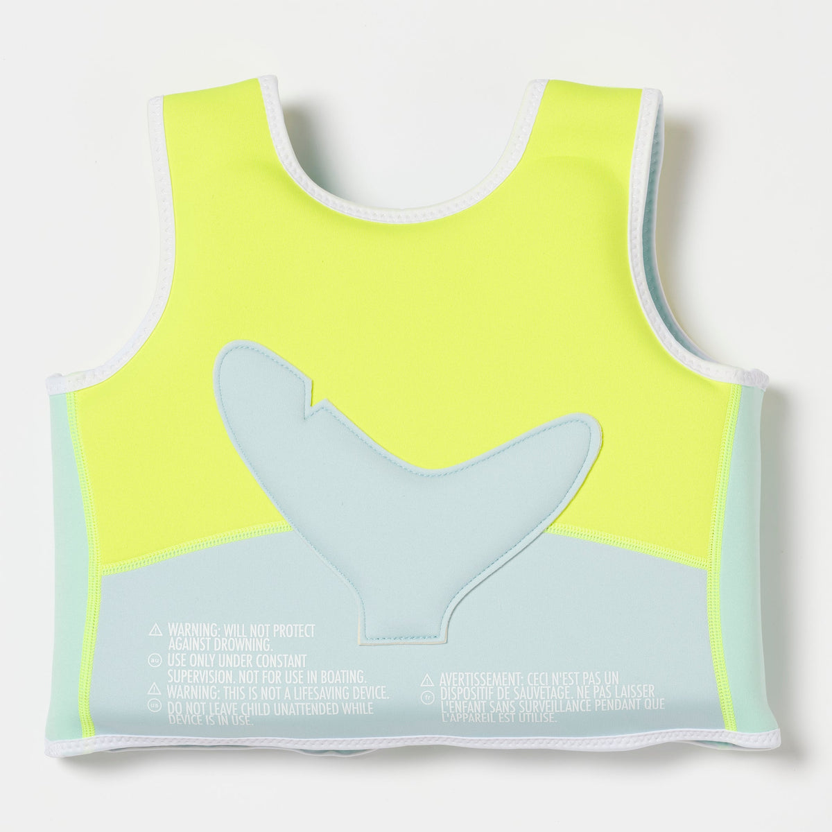 SUNNYLIFE Swim Vest 3-6 Salty the Shark Aqua Neon Yellow