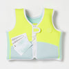 SUNNYLIFE Swim Vest 2-3 Salty the Shark Aqua Neon Yellow