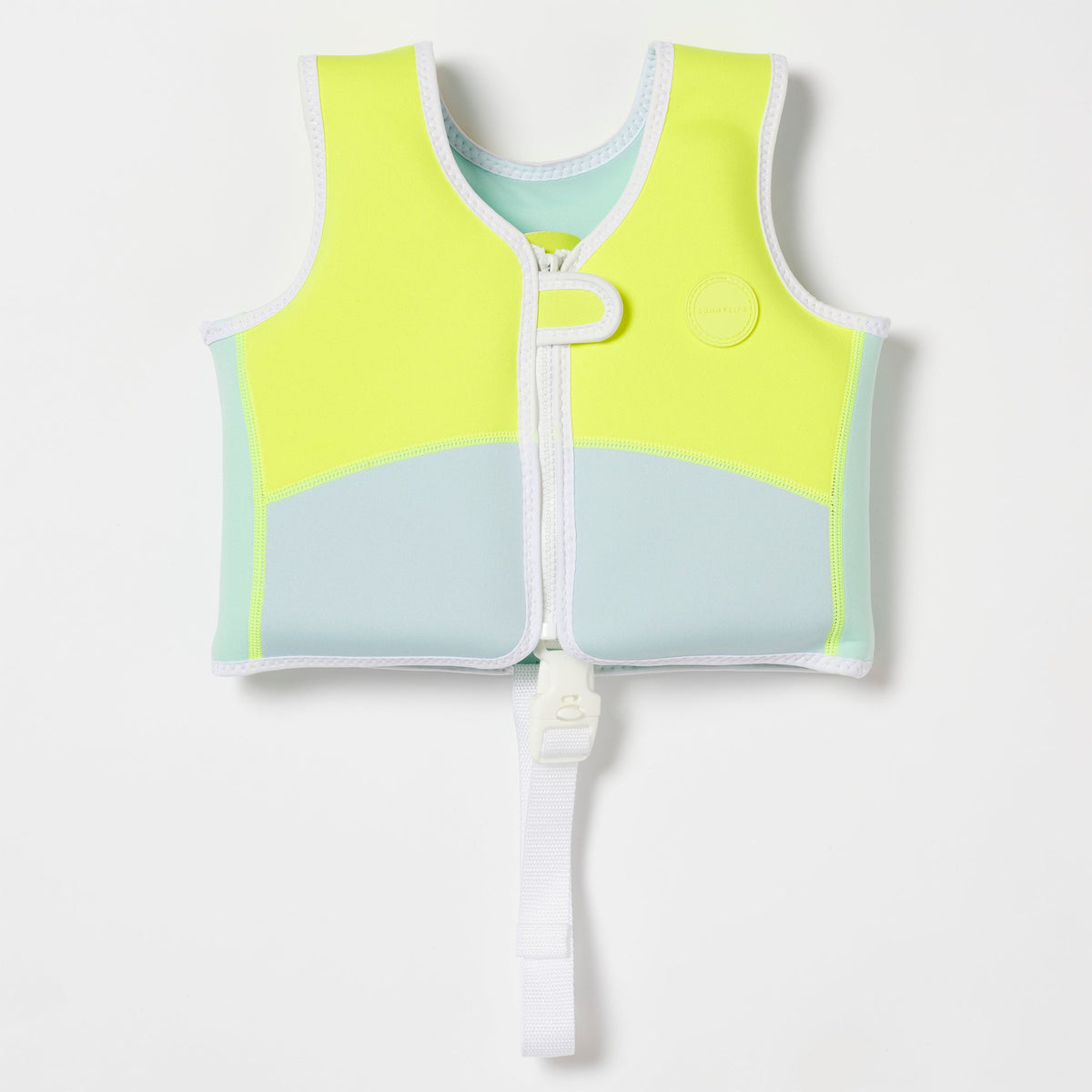 SUNNYLIFE Swim Vest 2-3 Salty the Shark Aqua Neon Yellow