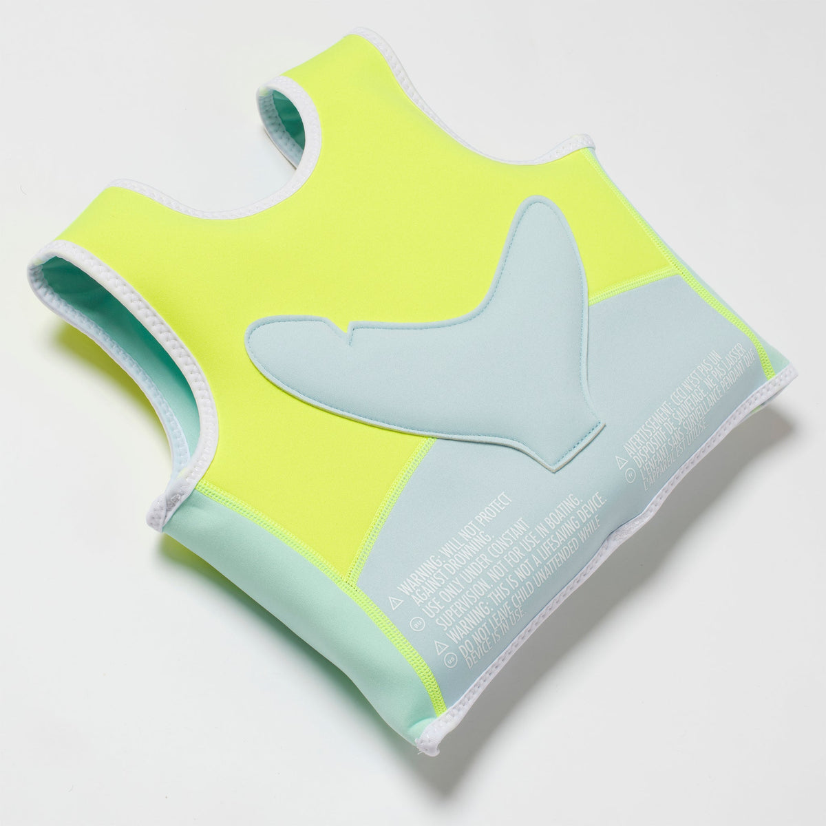 SUNNYLIFE Swim Vest 2-3 Salty the Shark Aqua Neon Yellow