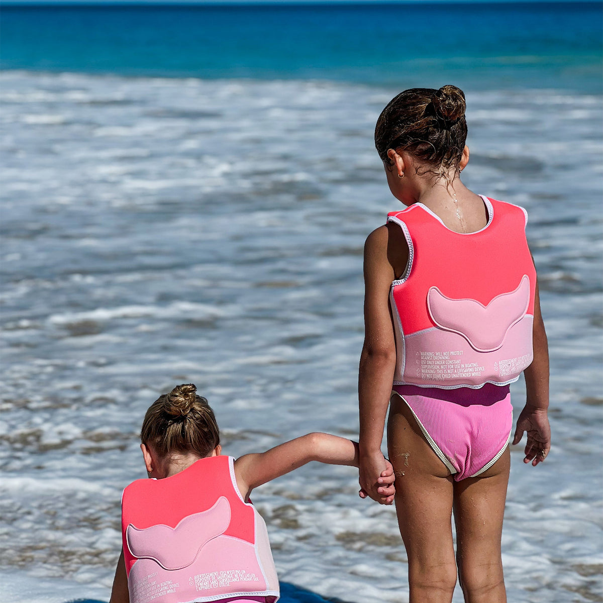 SUNNYLIFE Swim Vest 3-6 Melody the Mermaid Neon Strawberry