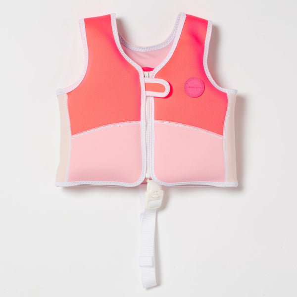 SUNNYLIFE Swim Vest 2-3 Melody the Mermaid Neon Strawberry