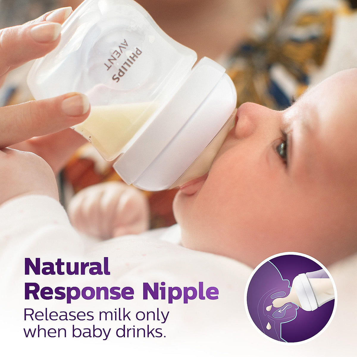 Philips Avent Natural Response Baby Bottle 125 ml – Slow Flow, 0m+