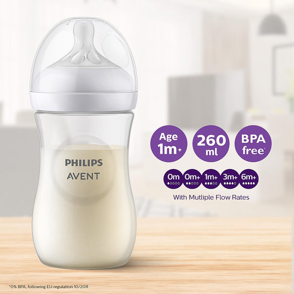 Philips Avent Feeding Bottle With Natural Response Nipple 8Oz 260Ml (Pack Of 2)