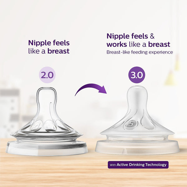 Philips Avent Nipples Natural Response 6m+ 5 Drop (Pack of 2)