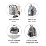 Skip Hop Luna Nappy Bag Backpack Diaper Bag Heather Grey