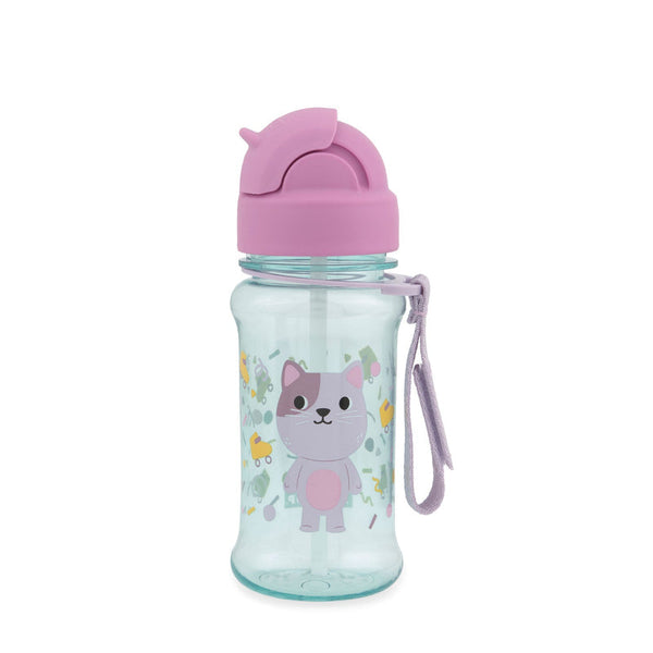 Skip Hop Besties Squad Tritan Renew Straw Bottle 350ml Cat – Pink