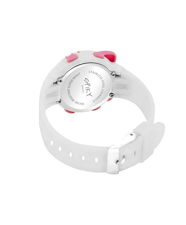 Spiky Eva12 Cat Shaped Sports Digital Watch - White