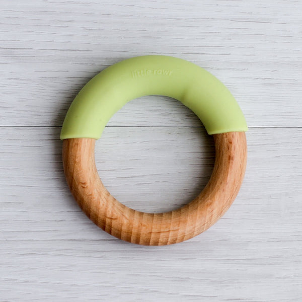 Little Rawr - Wood Silicone Simple Ring Green Lion