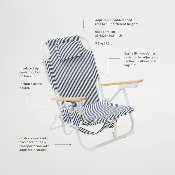 SUNNYLIFE Luxe Beach Chair The Resort Coastal Blue